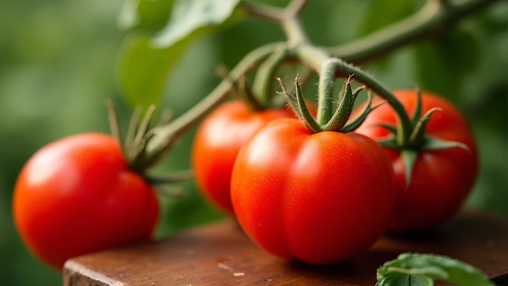 The image shows a bountiful harvest of ripe tomatoes from a modern hydroponic system.